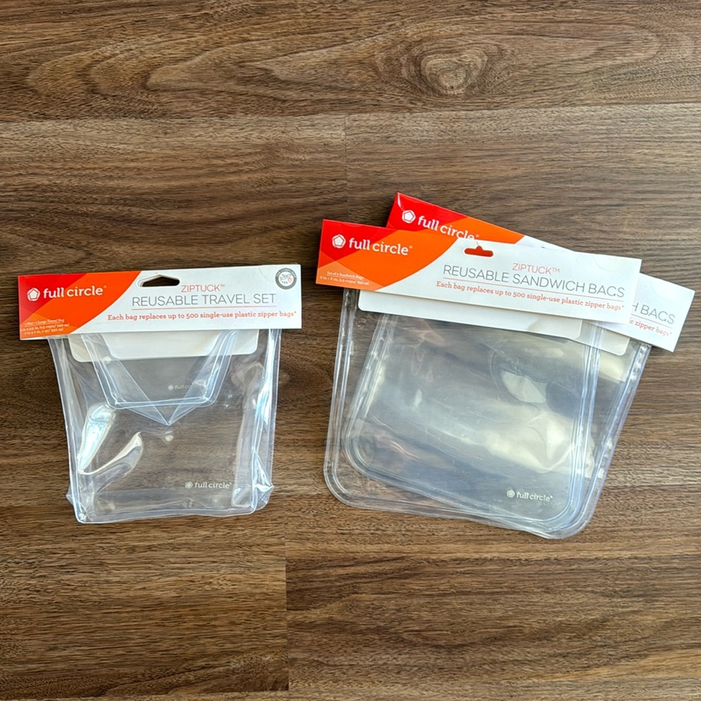 Full Circle Reusable Sandwich Bags (Multiple Sizes, 6 Bag Set)